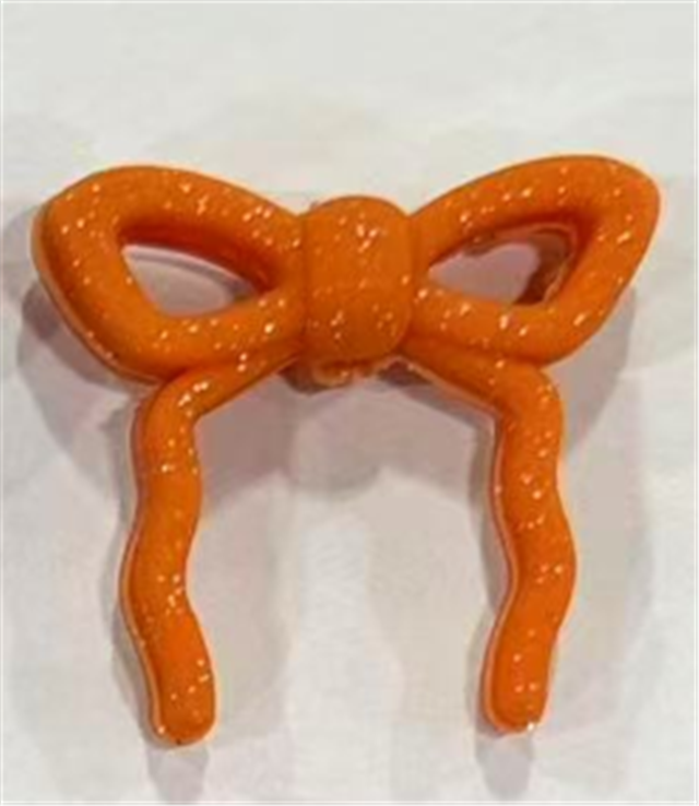 silicone glitter bow silicone bead