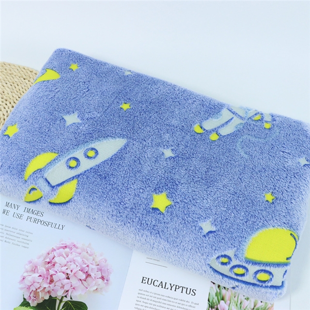 cartoon printed luminous flannel fabric