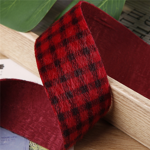 heart leopard print plaid single-sided velvet ribbon
