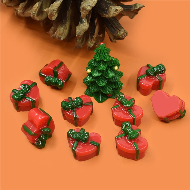 plastic/resin christmas gift box 3d resin accessories