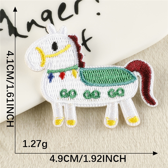 cute little horse embroidery self adhesive patches