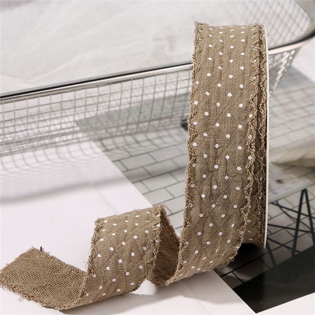 polyester dot diamond grid cotton and linen hook edge strap