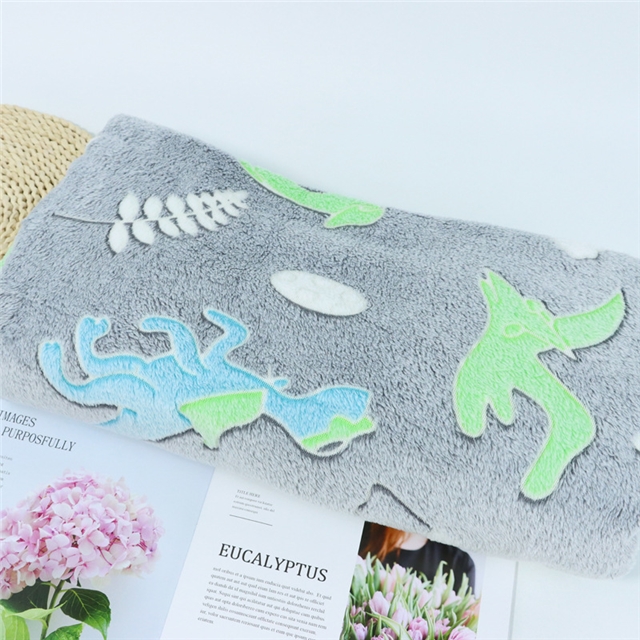 cartoon printed luminous flannel fabric
