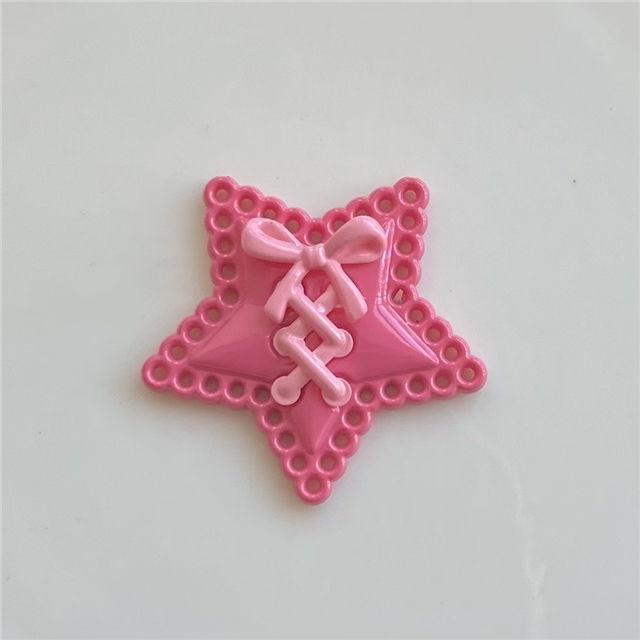 acrylic/resin bow shaped love pentagram acrylic accessory