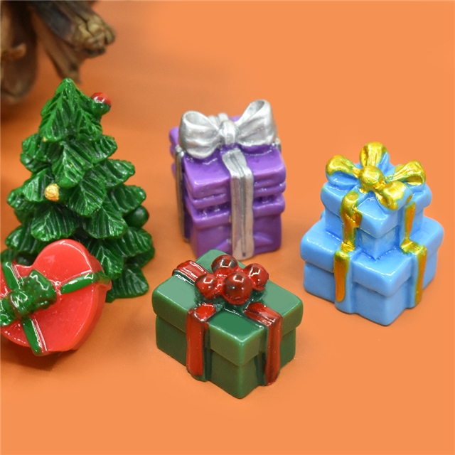 plastic/resin christmas gift box 3d resin accessories