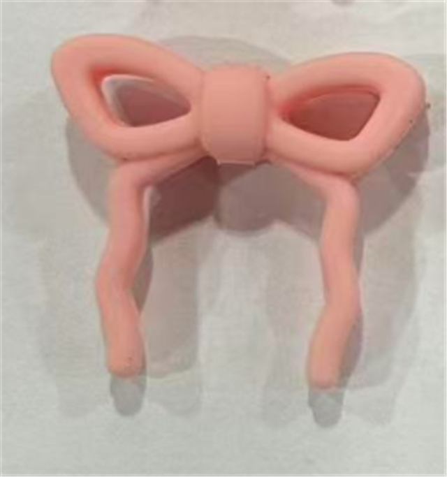 silicone glitter bow silicone bead