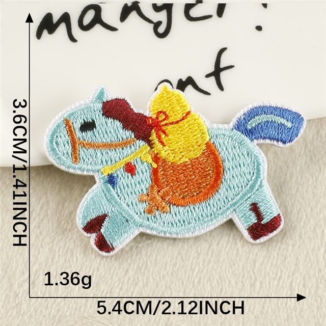cute little horse embroidery self adhesive patches