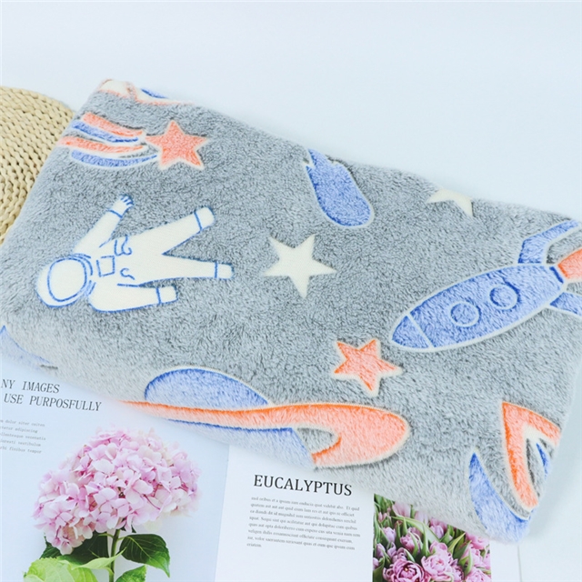 cartoon printed luminous flannel fabric
