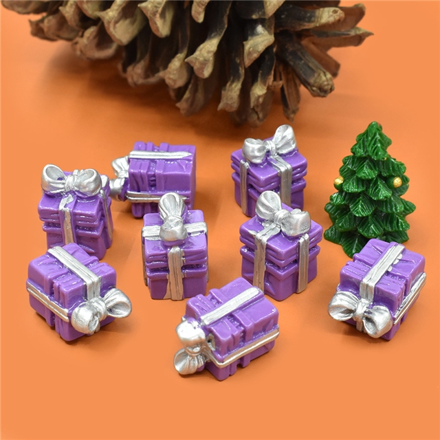 plastic/resin christmas gift box 3d resin accessories