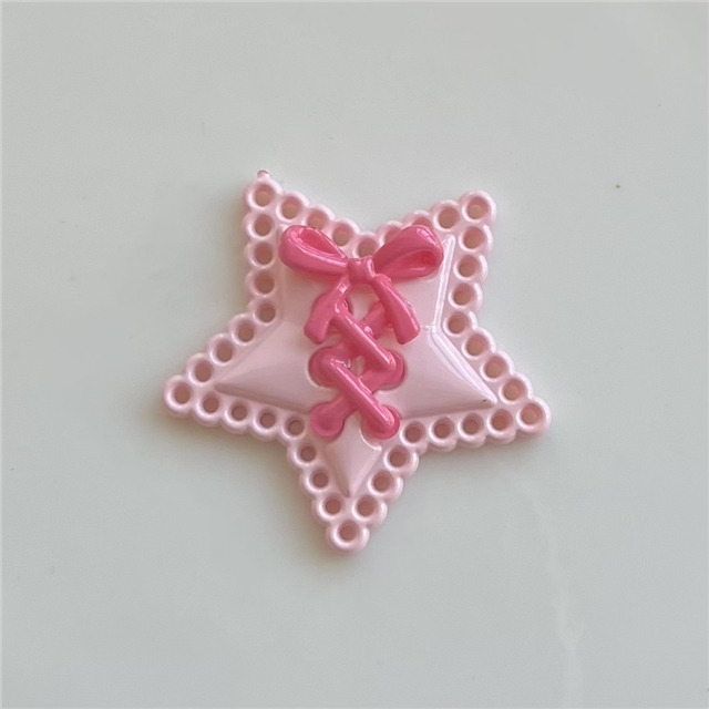 acrylic/resin bow shaped love pentagram acrylic accessory