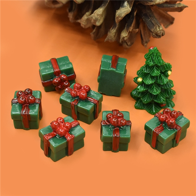 plastic/resin christmas gift box 3d resin accessories