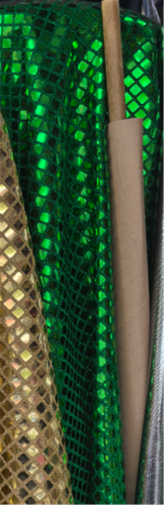 square sequin gold and silver wire needle woven fabric