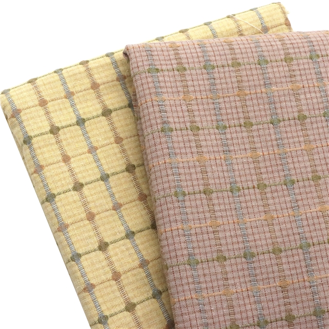 cotton coarse spun color woven checkerboard fabric