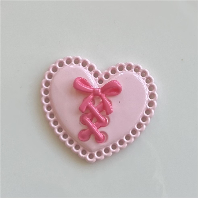 acrylic/resin bow shaped love pentagram acrylic accessory