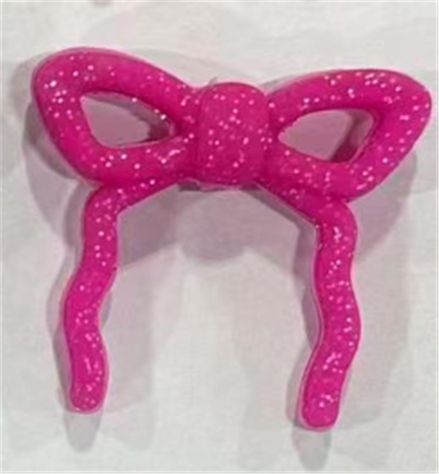 silicone glitter bow silicone bead