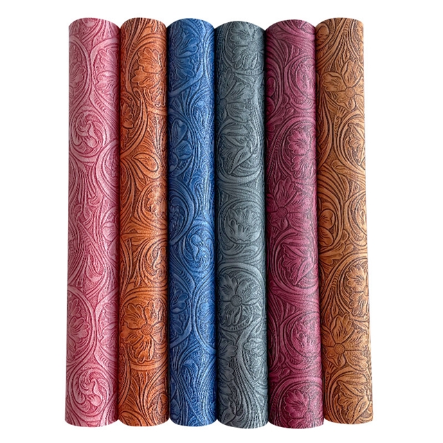 synthetic leather matte bump texture flower  faux leather