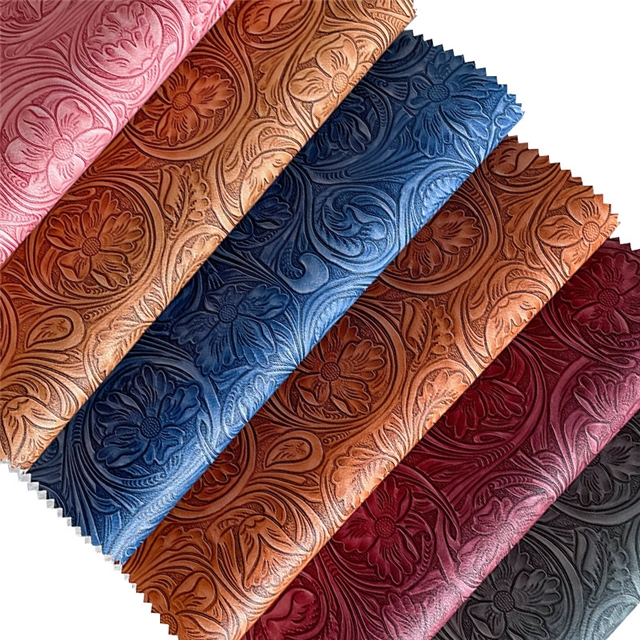 synthetic leather matte bump texture flower  faux leather