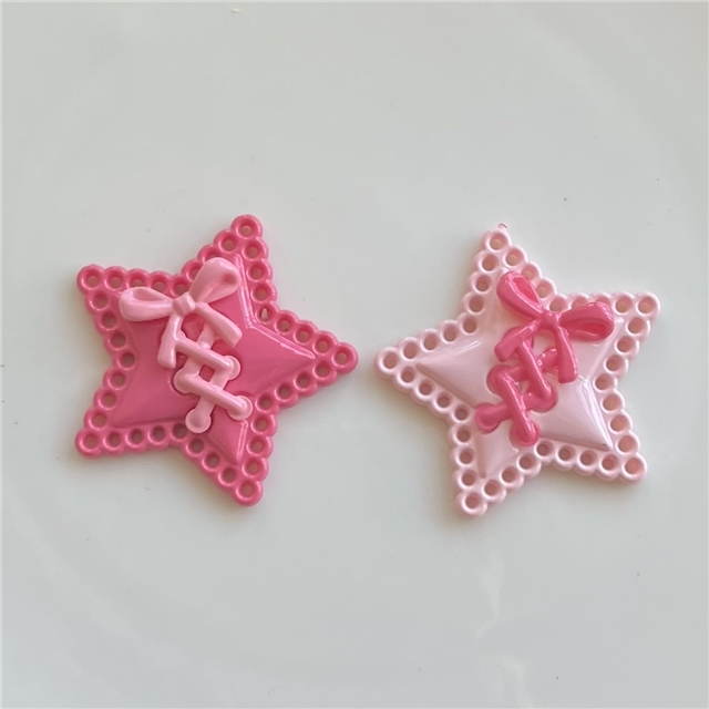 acrylic/resin bow shaped love pentagram acrylic accessory