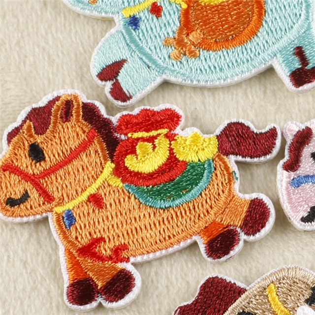 cute little horse embroidery self adhesive patches