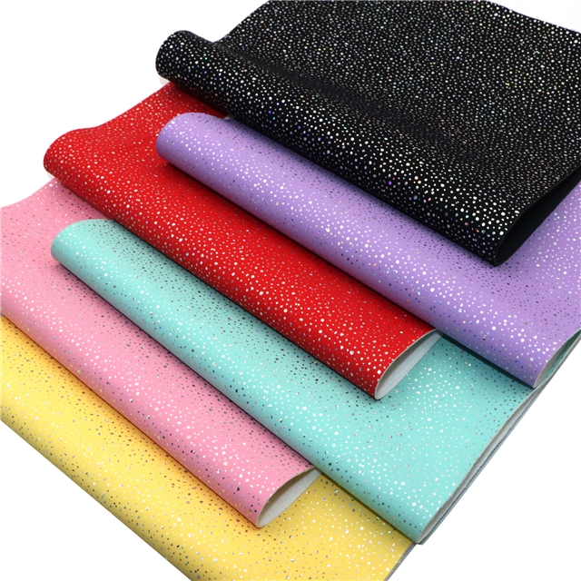 synthetic leather colorful laser silver hot stamping irregular dots faux leather