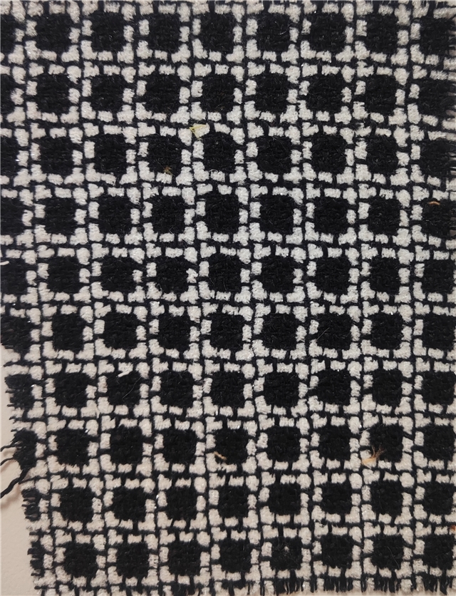 black and white chenille woolen woven plaid small fragrant fabric