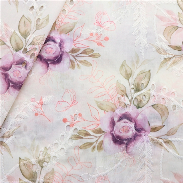 polyester cotton printed hollow embroidery fabric 4#,50*130cm(19.7*51.2