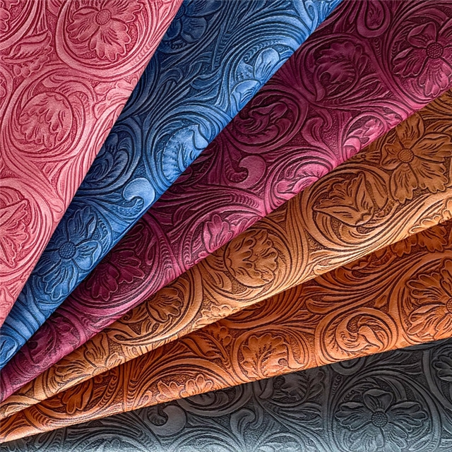 synthetic leather matte bump texture flower  faux leather