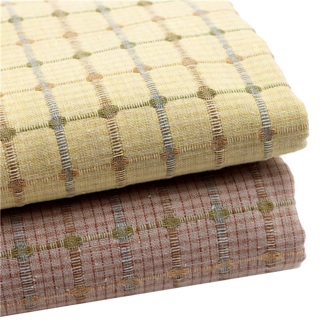 cotton coarse spun color woven checkerboard fabric