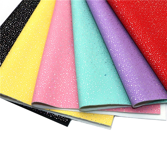 synthetic leather colorful laser silver hot stamping irregular dots faux leather