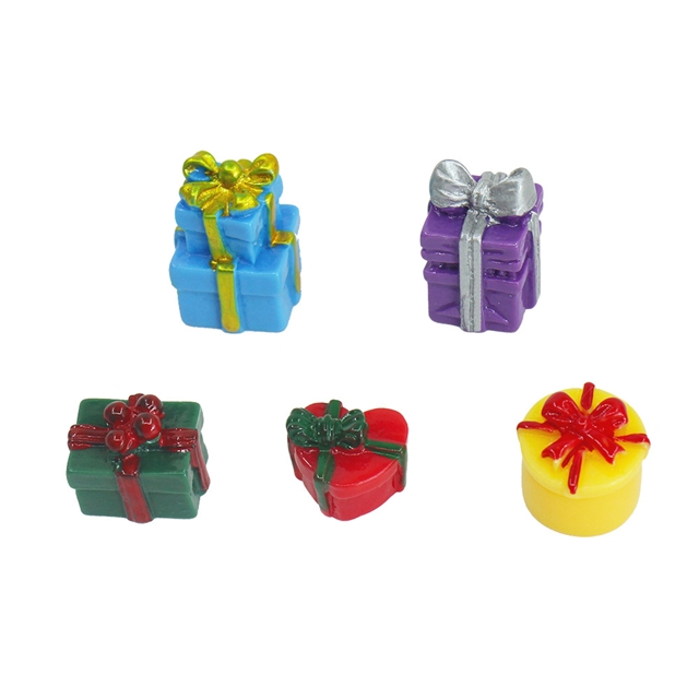 plastic/resin christmas gift box 3d resin accessories