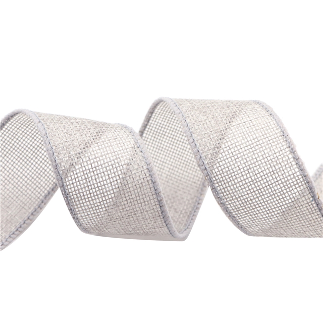 1.5" Linen 13colors linen ribbon silver