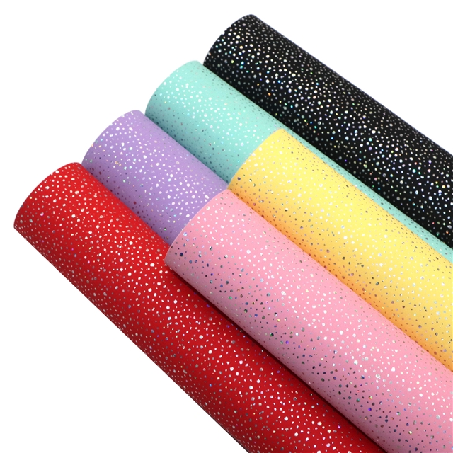 synthetic leather colorful laser silver hot stamping irregular dots faux leather