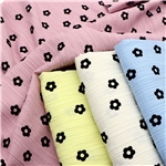 polyester five petal flower velvet fabric