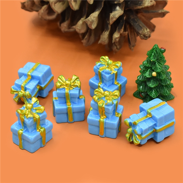 plastic/resin christmas gift box 3d resin accessories