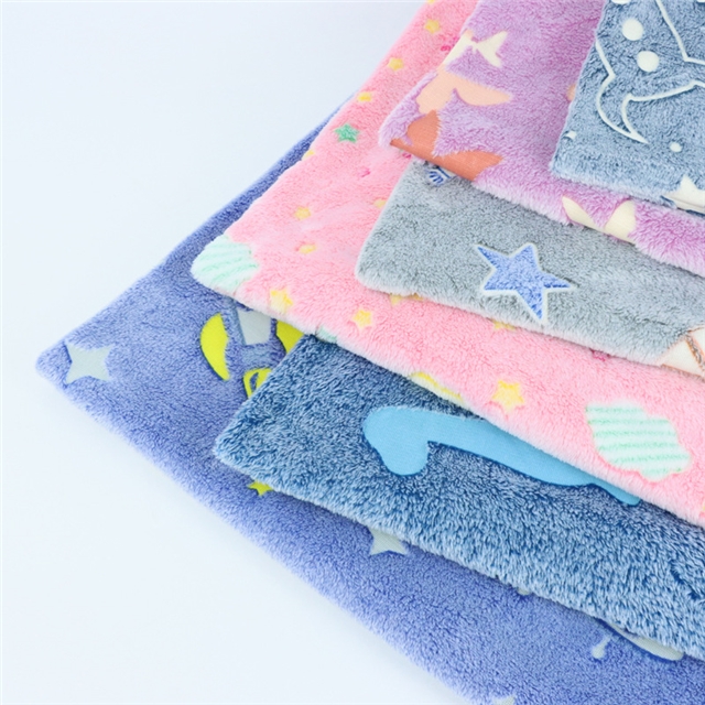 cartoon printed luminous flannel fabric