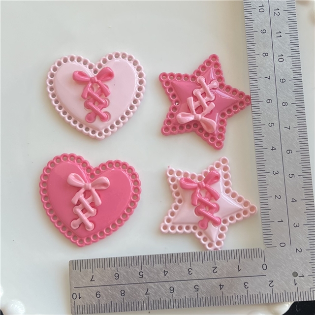 acrylic/resin bow shaped love pentagram acrylic accessory