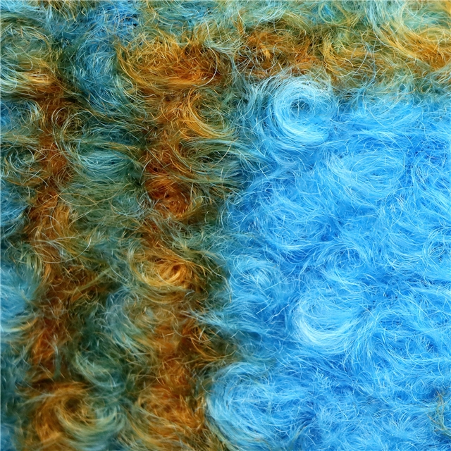grid printed woolen loop velvet fabric