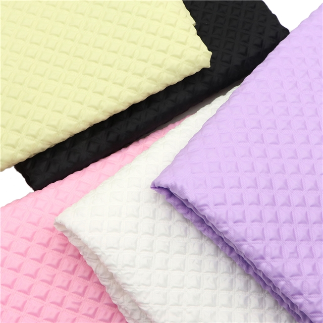 3d grid embossed bubble fabric