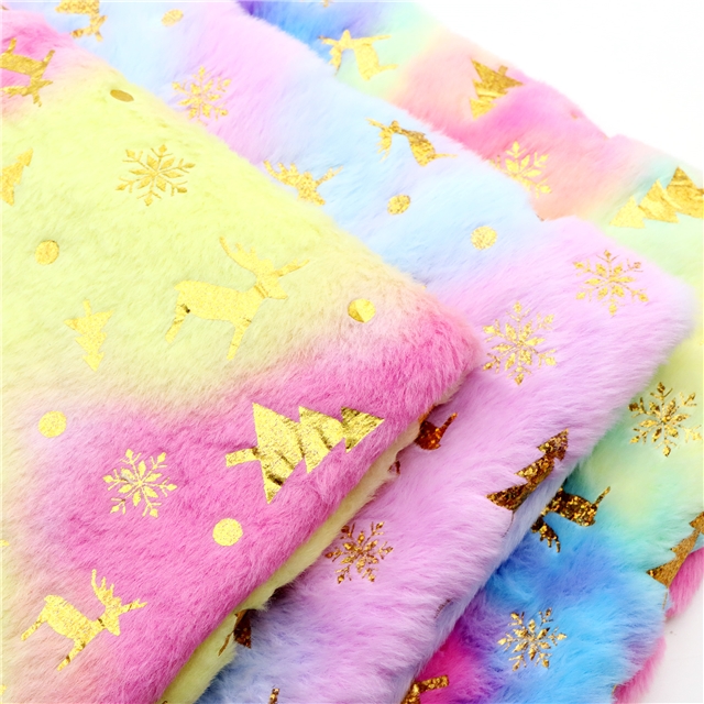 100% polyester tie dye christmas series gold hot stamping velvet fabric