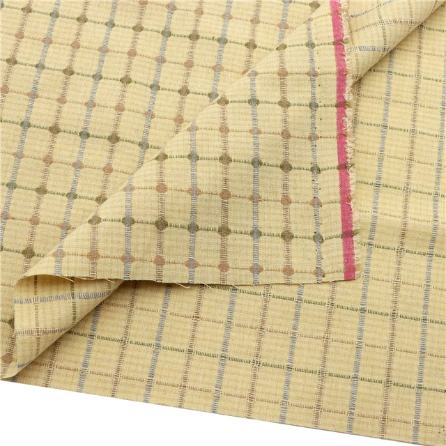 cotton coarse spun color woven checkerboard fabric