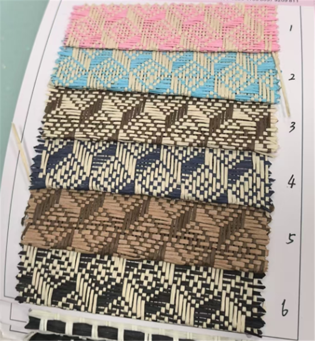 double color printing geometric patterns paper grass woven fabric