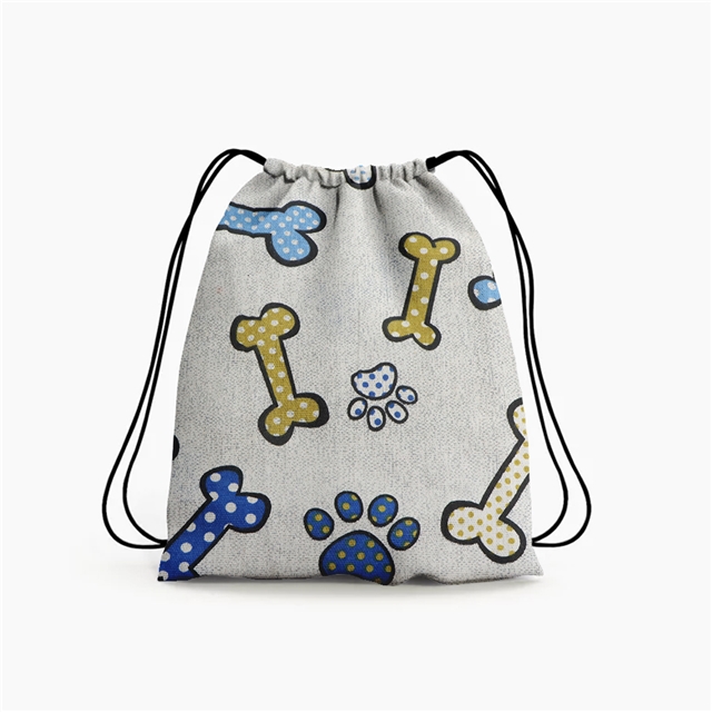 cotton and linen dog bone footprint printing