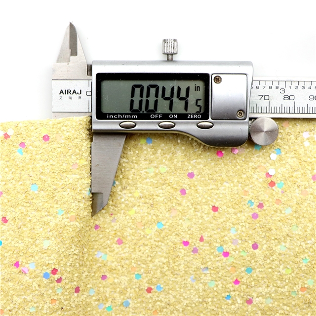synthetic leather Colorful Hexagon Sequins Chunky Glitter Faux Leather