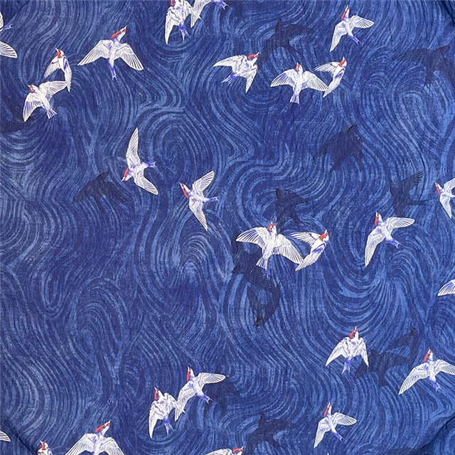 80% cotton+20% nylon yarn flying bird printing brocade cotton fabric