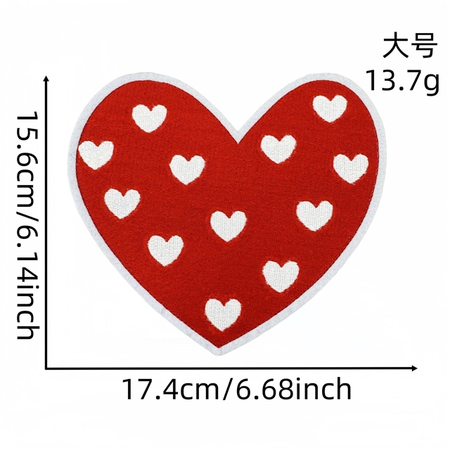 back with glue heart embroidery patch (back with glue)