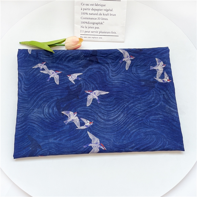 80% cotton+20% nylon yarn flying bird printing brocade cotton fabric