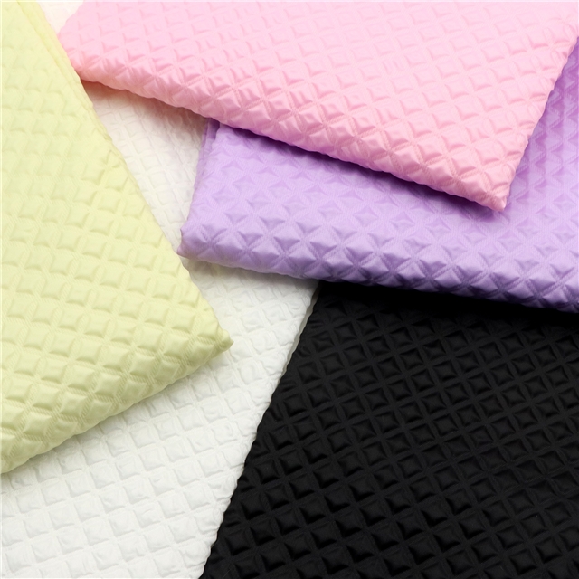 3d grid embossed bubble fabric