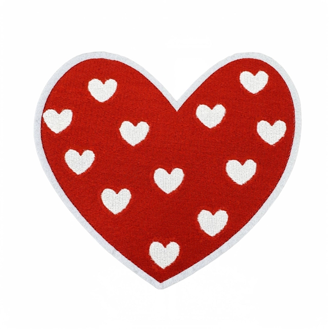 back with glue heart embroidery patch (back with glue)