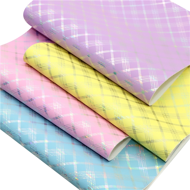 synthetic leather iridescent hot silver grid faux leather