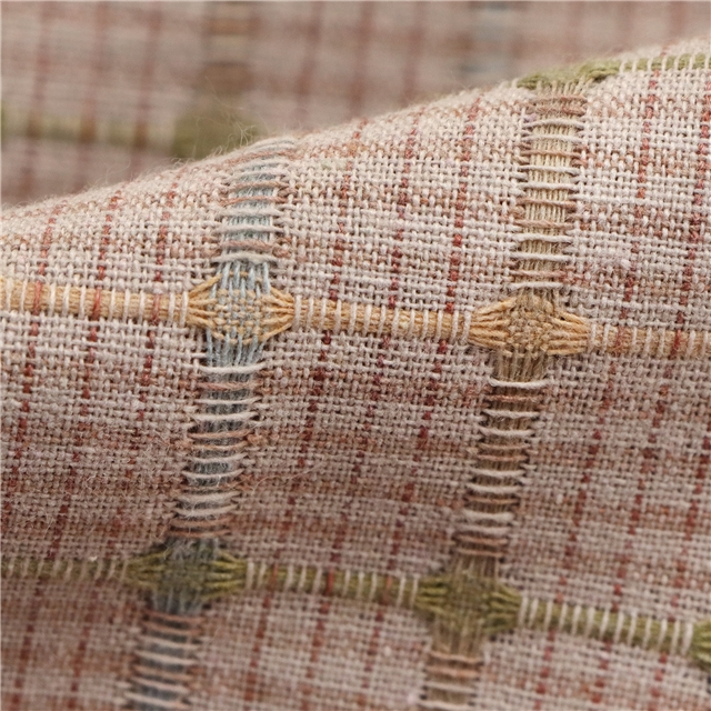 cotton coarse spun color woven checkerboard fabric